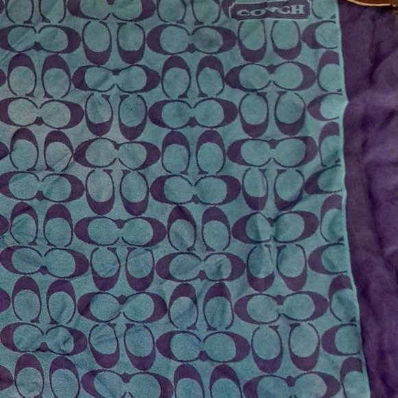 COACH Signature Logo Square Scarf, Vintage - Picture 1 of 2